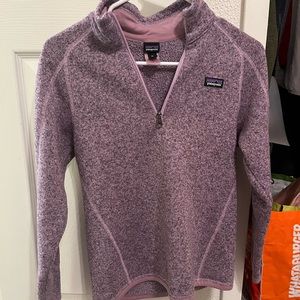 Womens,Patagonia Quarter Zip Pullover, Purple